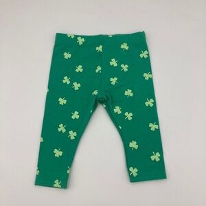 Green Clover Print Kids Leggings
